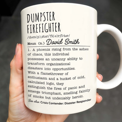 Dumpster Firefighter, Transforming Disasters Into Opportunities, Heroic Text Design