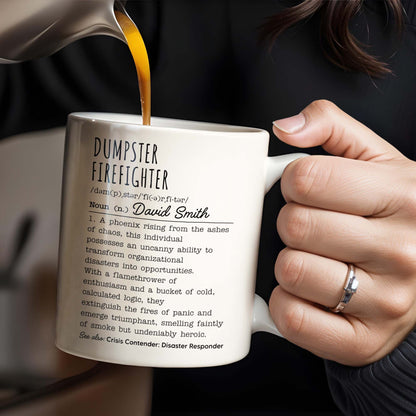 Dumpster Firefighter, Transforming Disasters Into Opportunities, Heroic Text Design