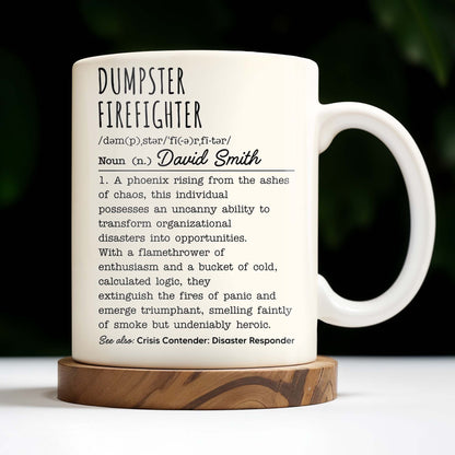 Dumpster Firefighter, Transforming Disasters Into Opportunities, Heroic Text Design