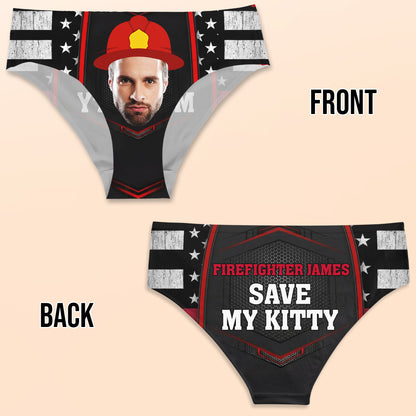 Celebrate Your Hero With Firefighter Helmet And American Flag Design - Personalized Women's Low-waisted Brief - FIF001_WOMENB