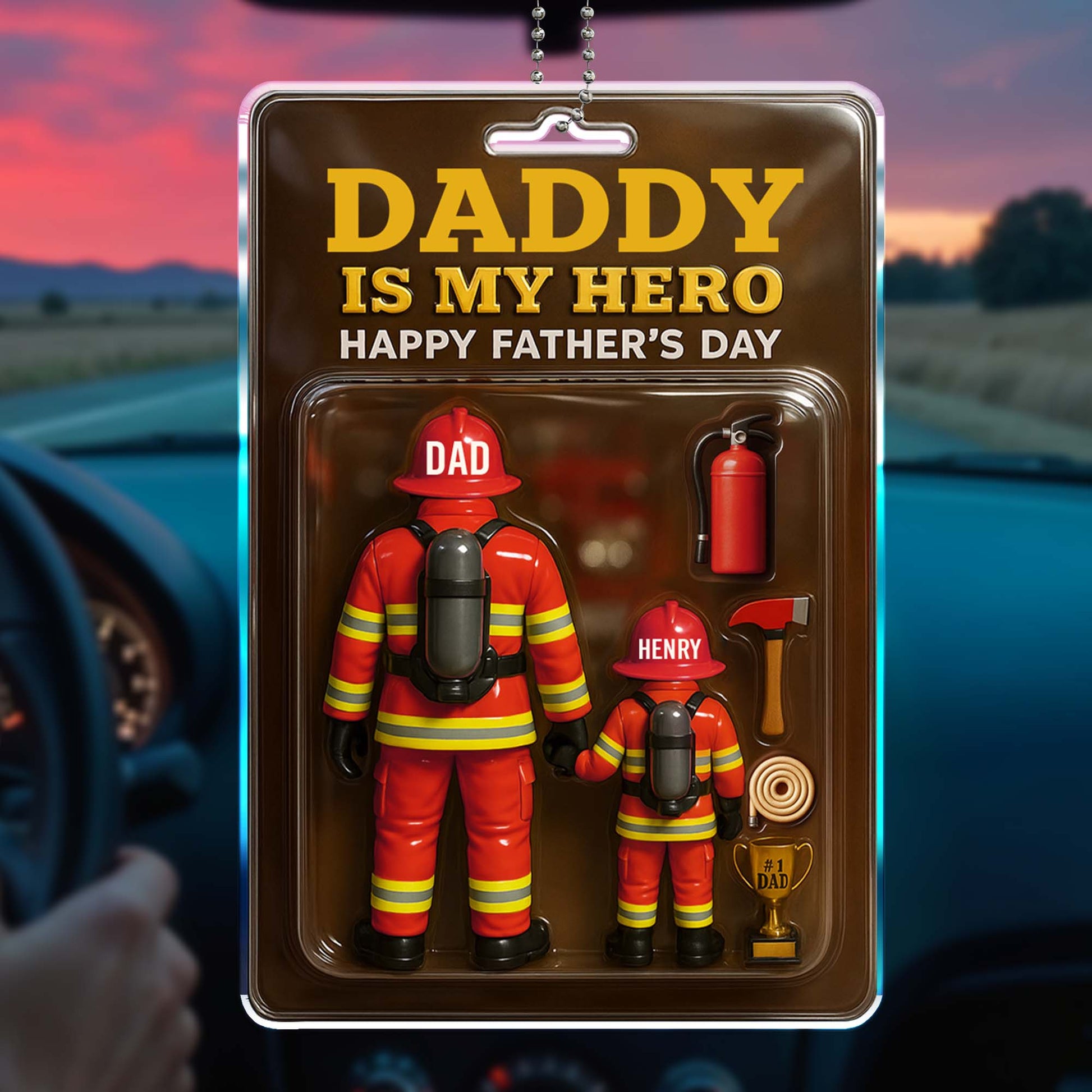 Daddy Is My Hero Happy Father's Day, Firefighters and Firefighting Tools