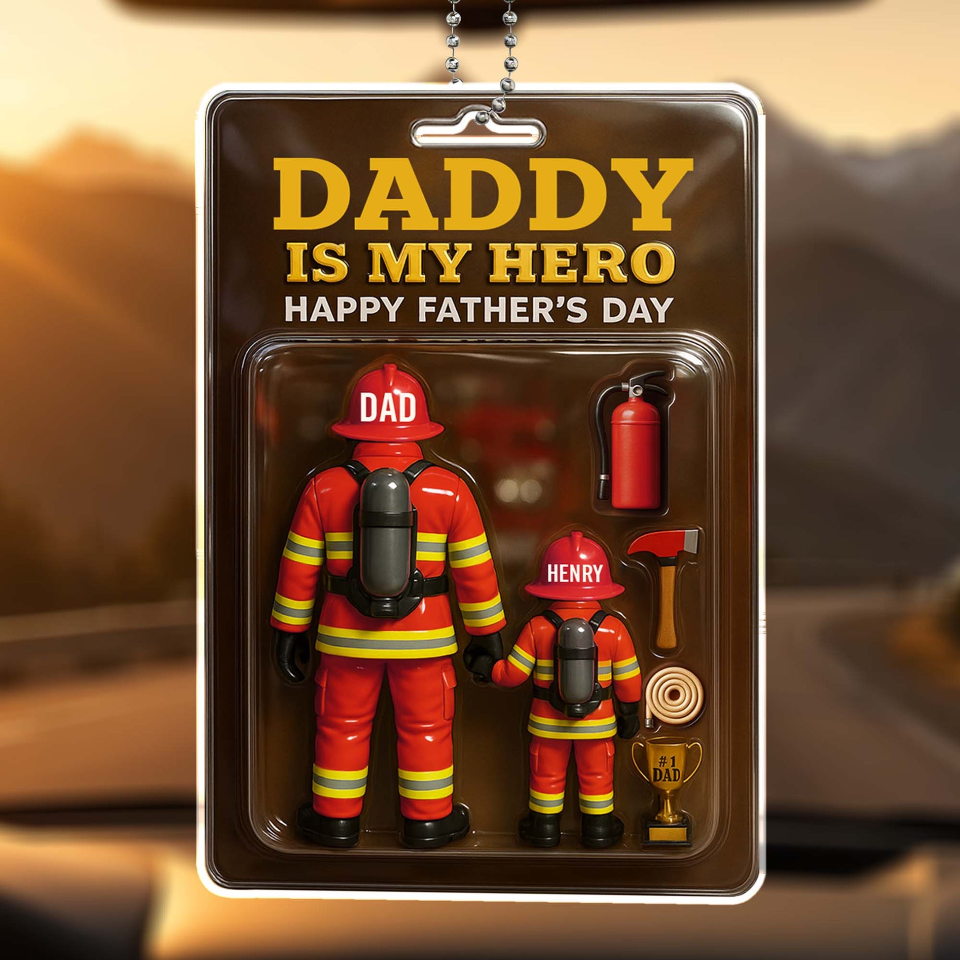 Daddy Is My Hero Happy Father's Day, Firefighters and Firefighting Tools