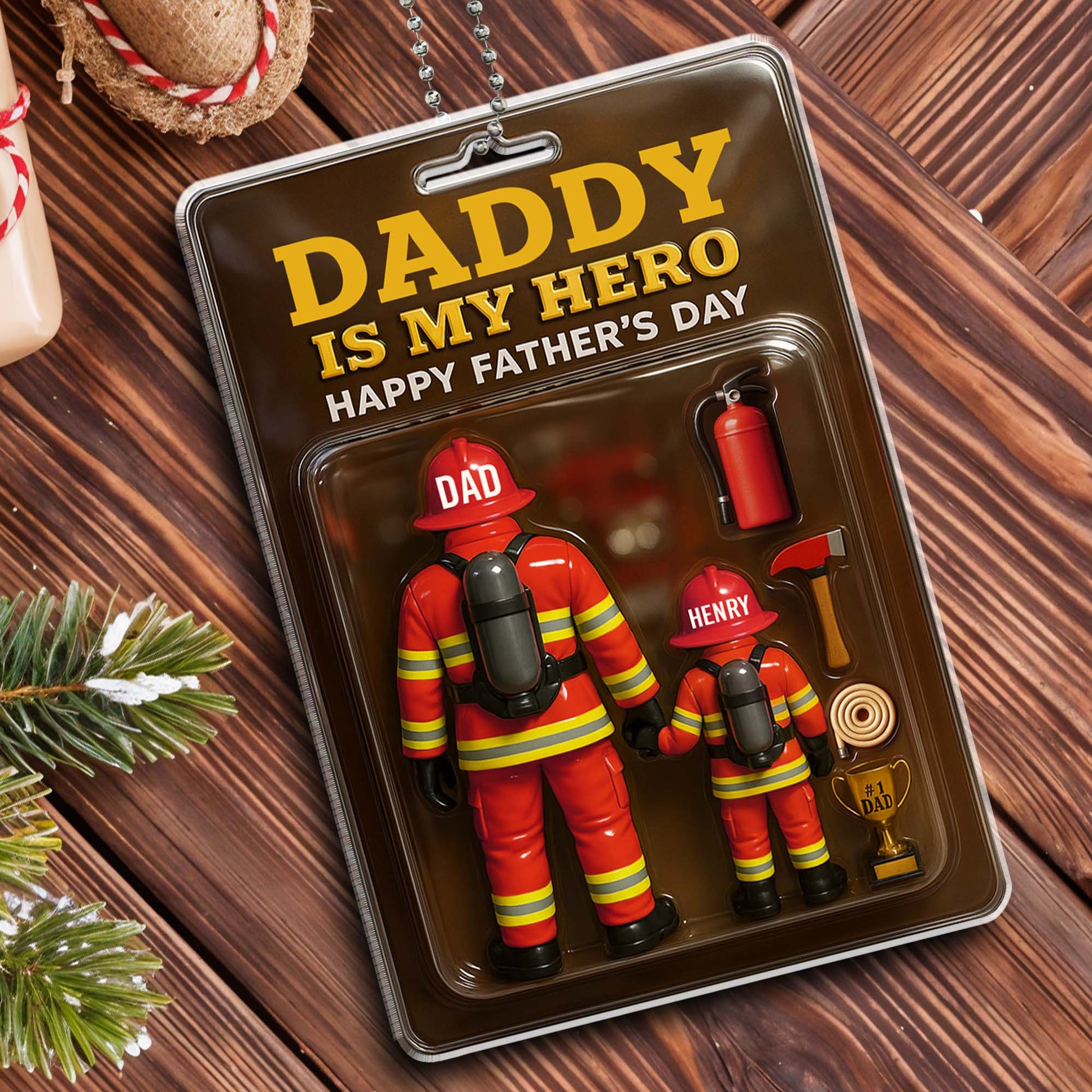 Daddy Is My Hero Happy Father's Day, Firefighters and Firefighting Tools