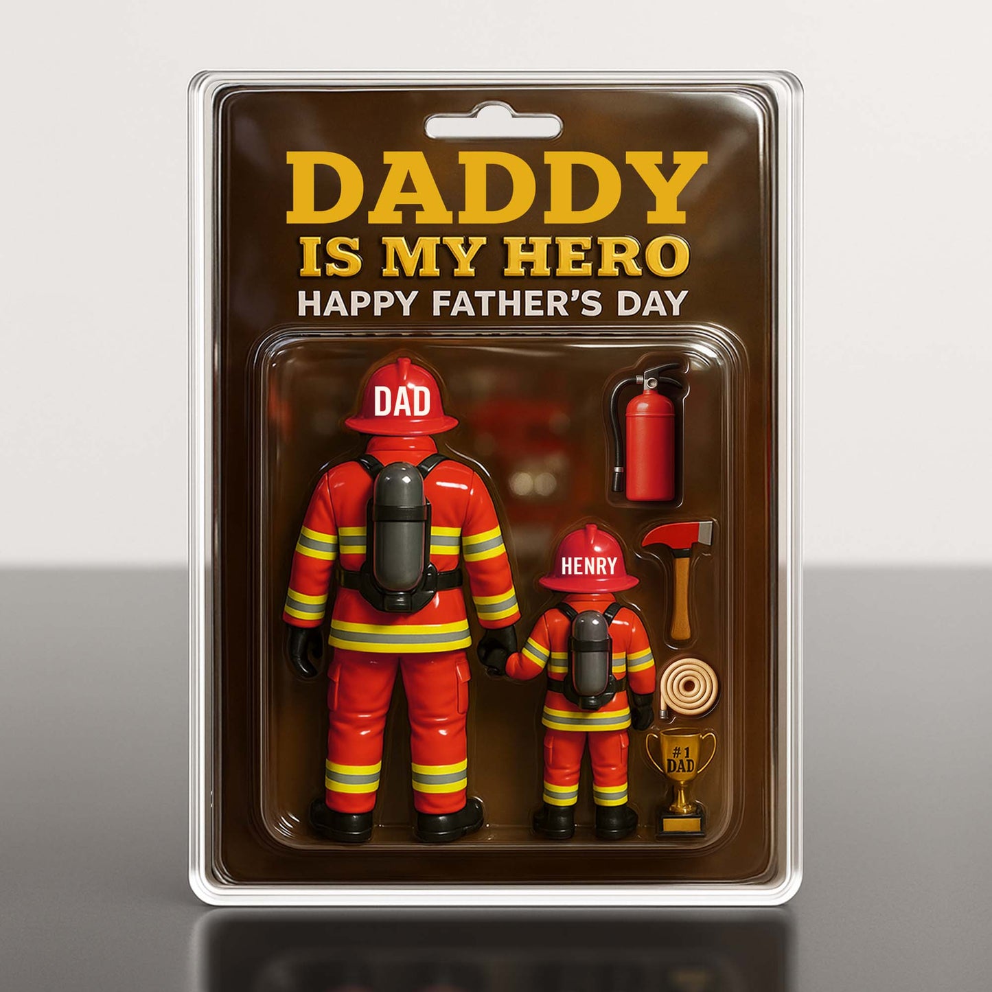 Daddy Is My Hero, Happy Father's Day, Firefighter Figures And Equipment