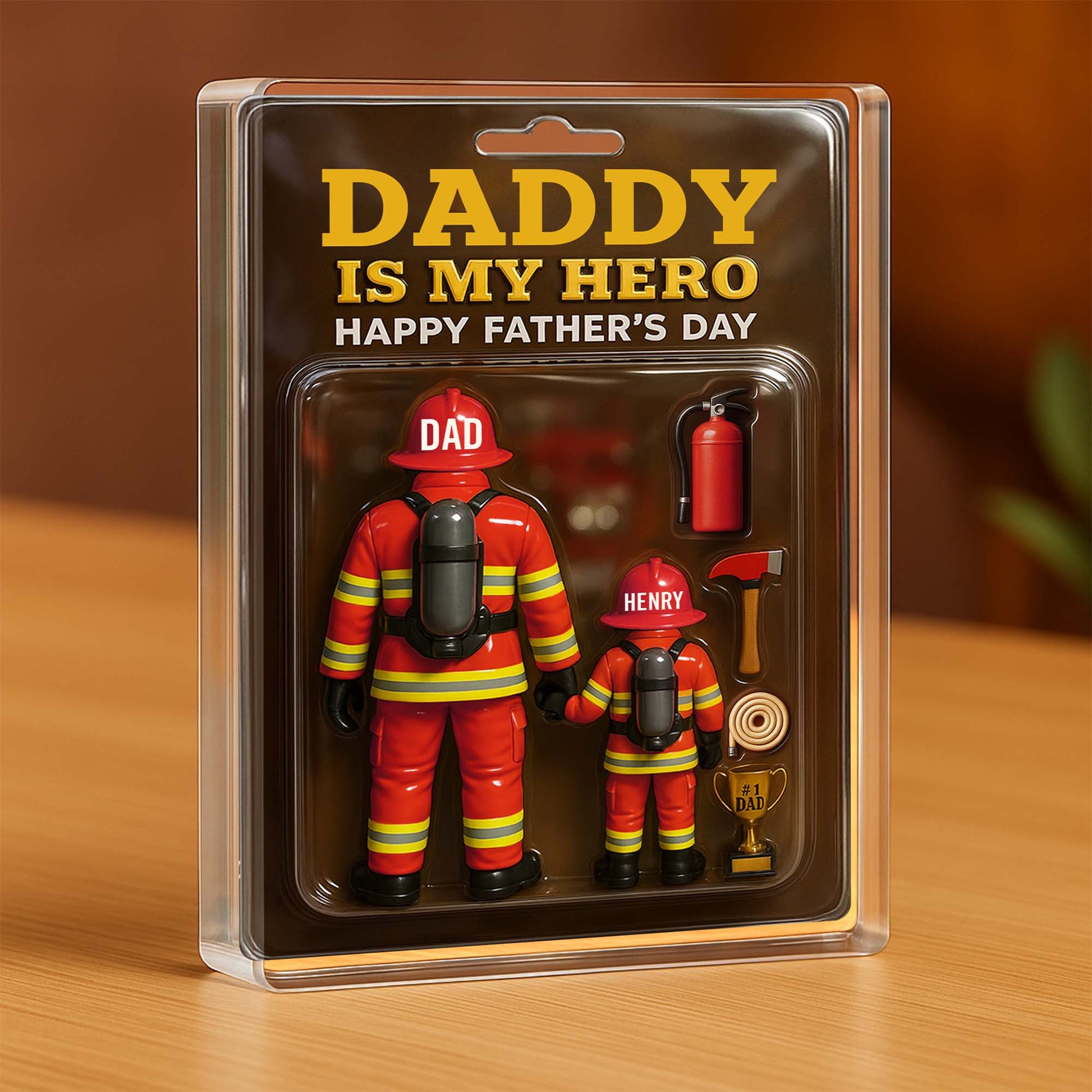 Daddy Is My Hero, Happy Father's Day, Firefighter Figures And Equipment