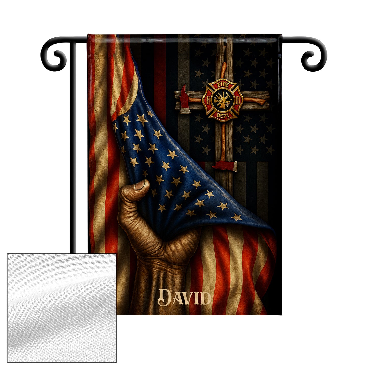 Proudly Serving My Community, American Flag With Firefighter Emblem