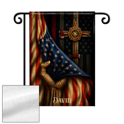 Proudly Serving My Community, American Flag With Firefighter Emblem