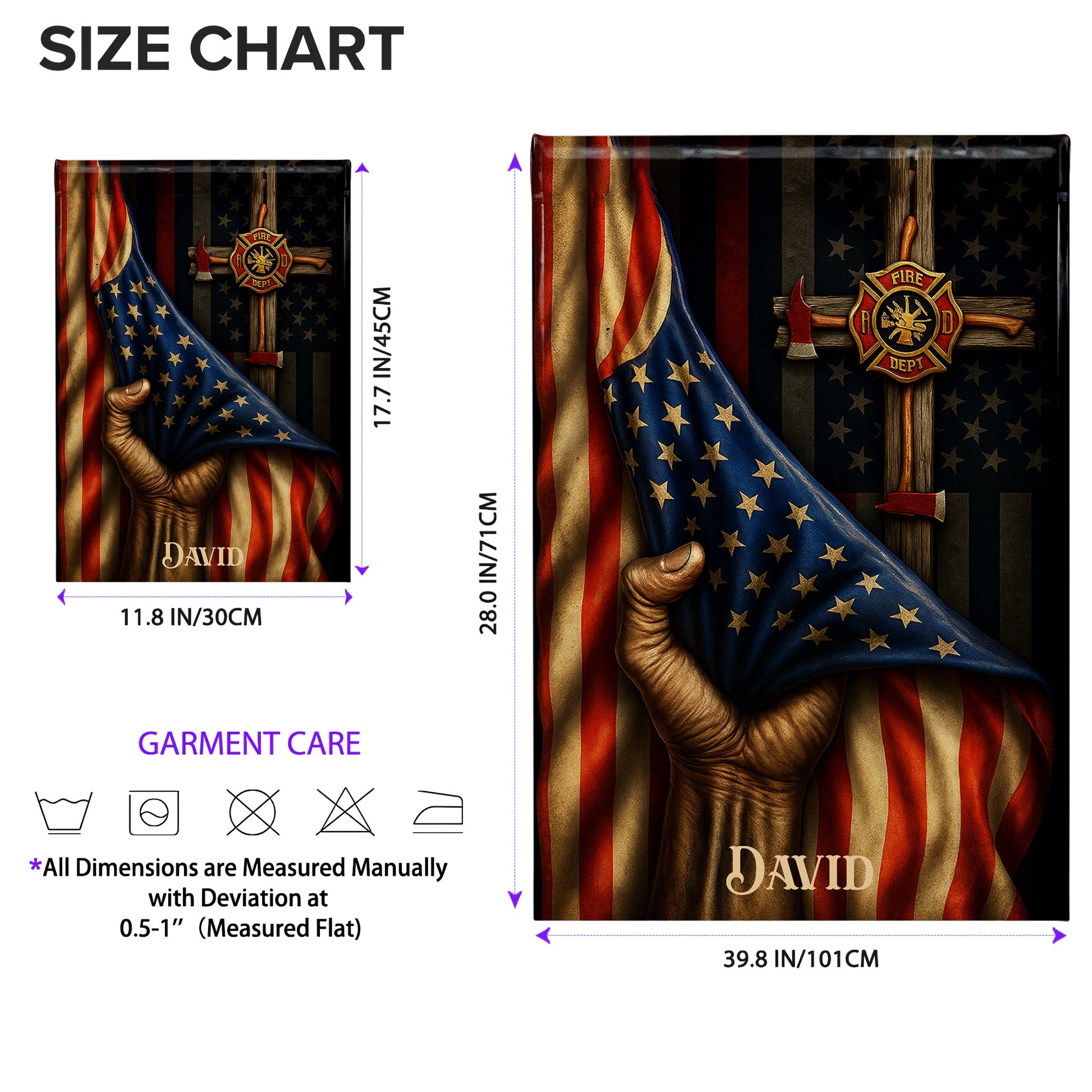 Proudly Serving My Community, American Flag With Firefighter Emblem