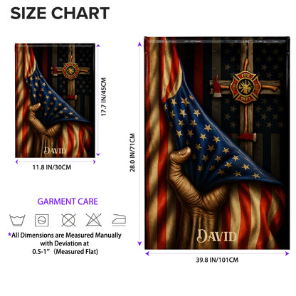 Proudly Serving My Community, American Flag With Firefighter Emblem