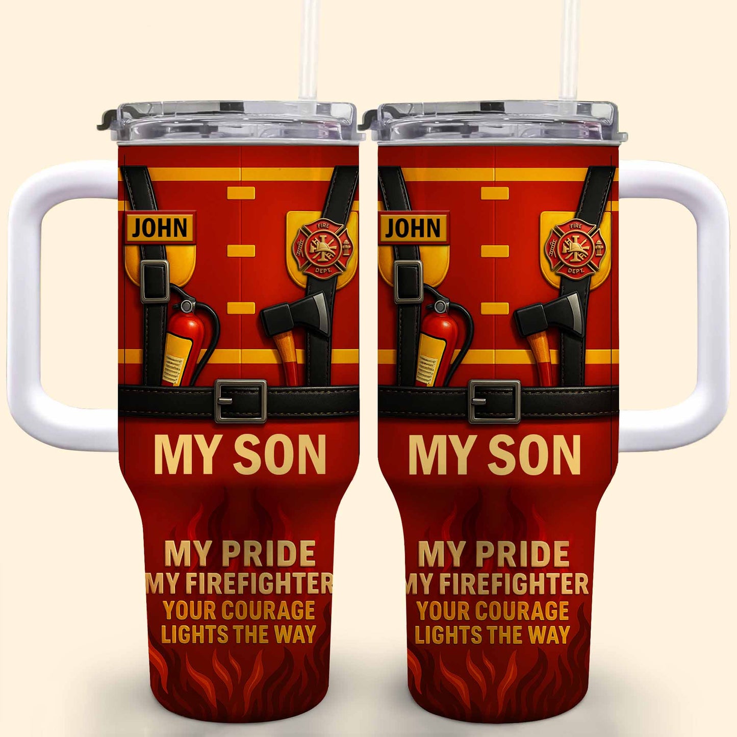My Son My Pride Your Courage Lights The Way Firefighter Gear
