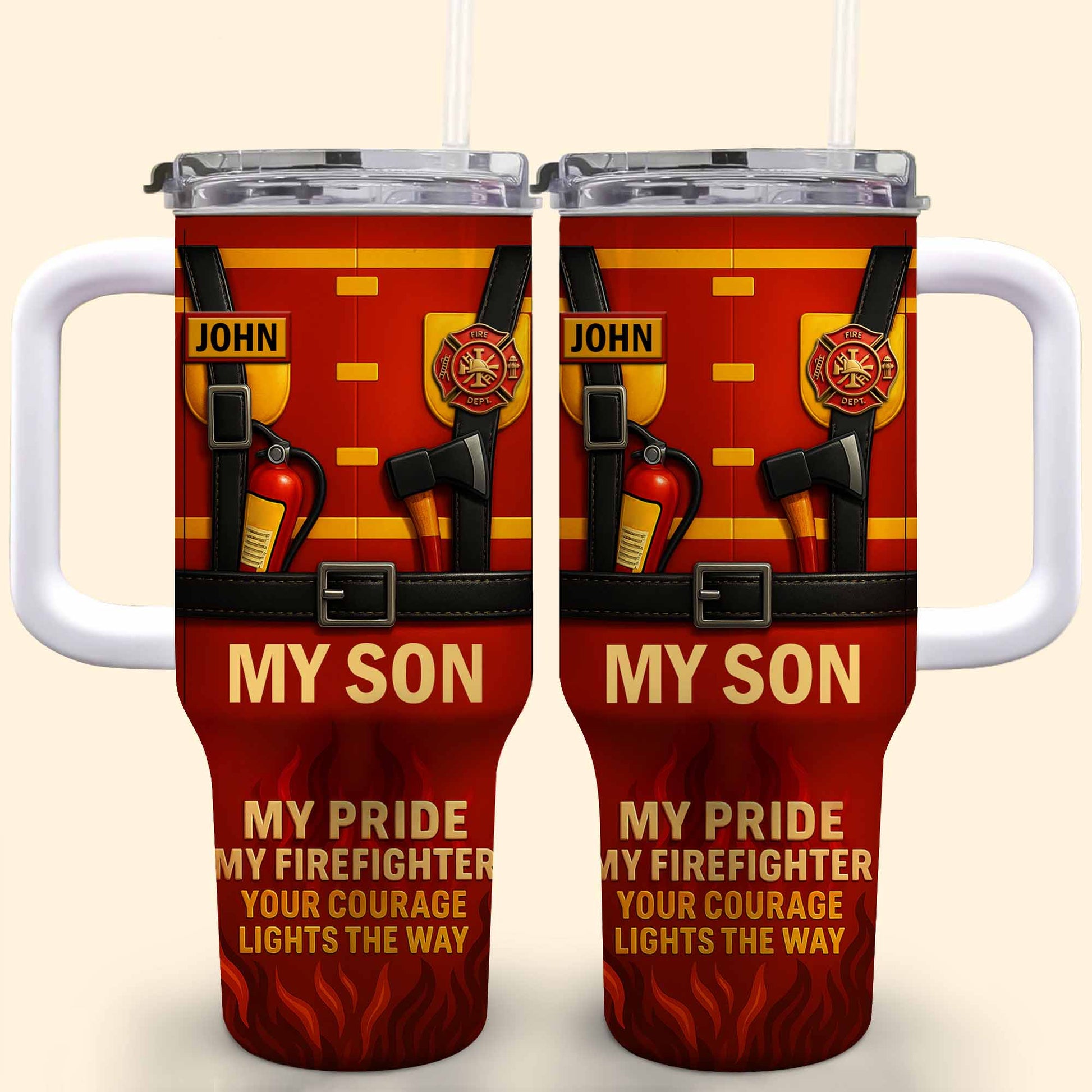My Son My Pride Your Courage Lights The Way Firefighter Gear