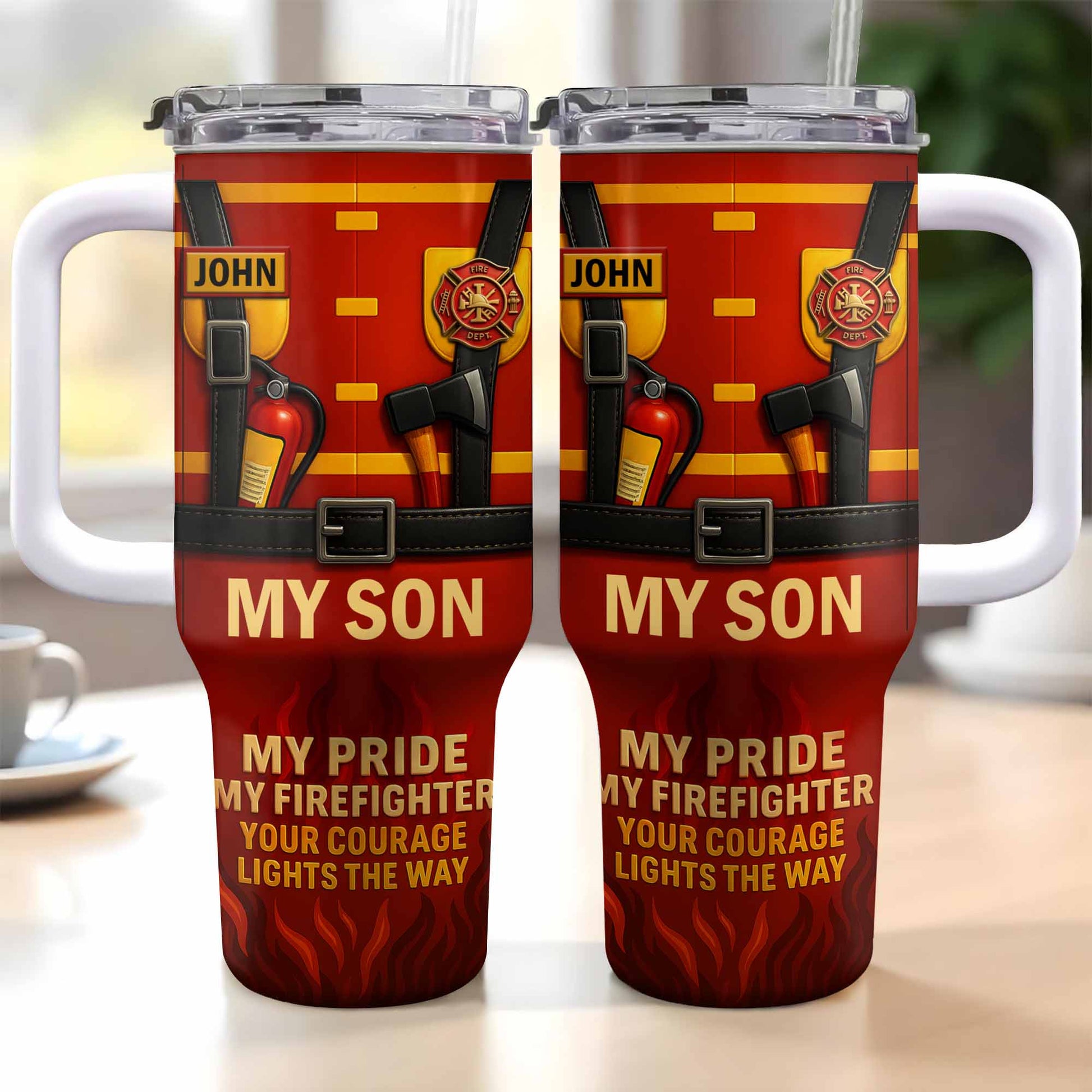 My Son My Pride Your Courage Lights The Way Firefighter Gear