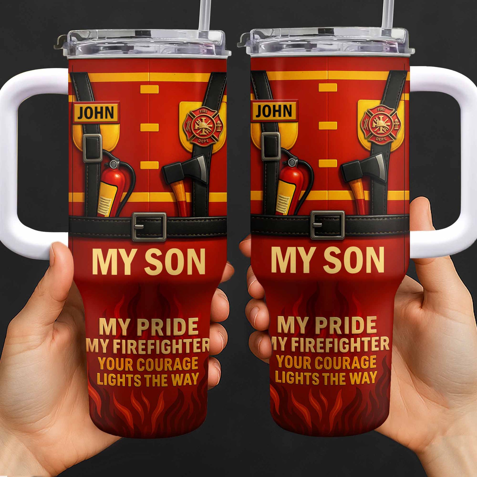 My Son My Pride Your Courage Lights The Way Firefighter Gear
