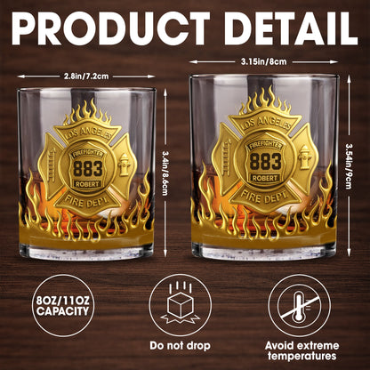 Los Angeles Firefighter, Fire Dept Badge With Flames