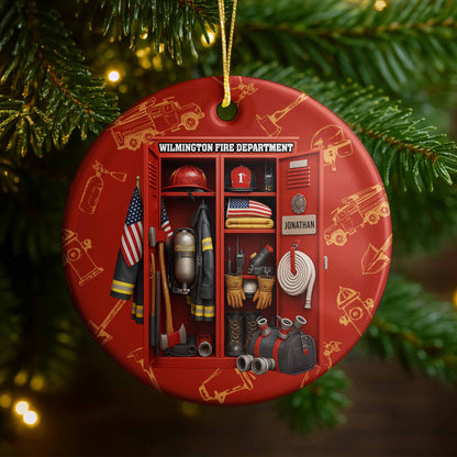 Honor Our Brave Firefighters, Red Custom Firefighter Ornament