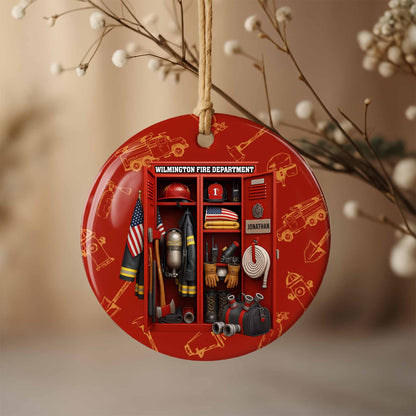 Honor Our Brave Firefighters, Red Custom Firefighter Ornament