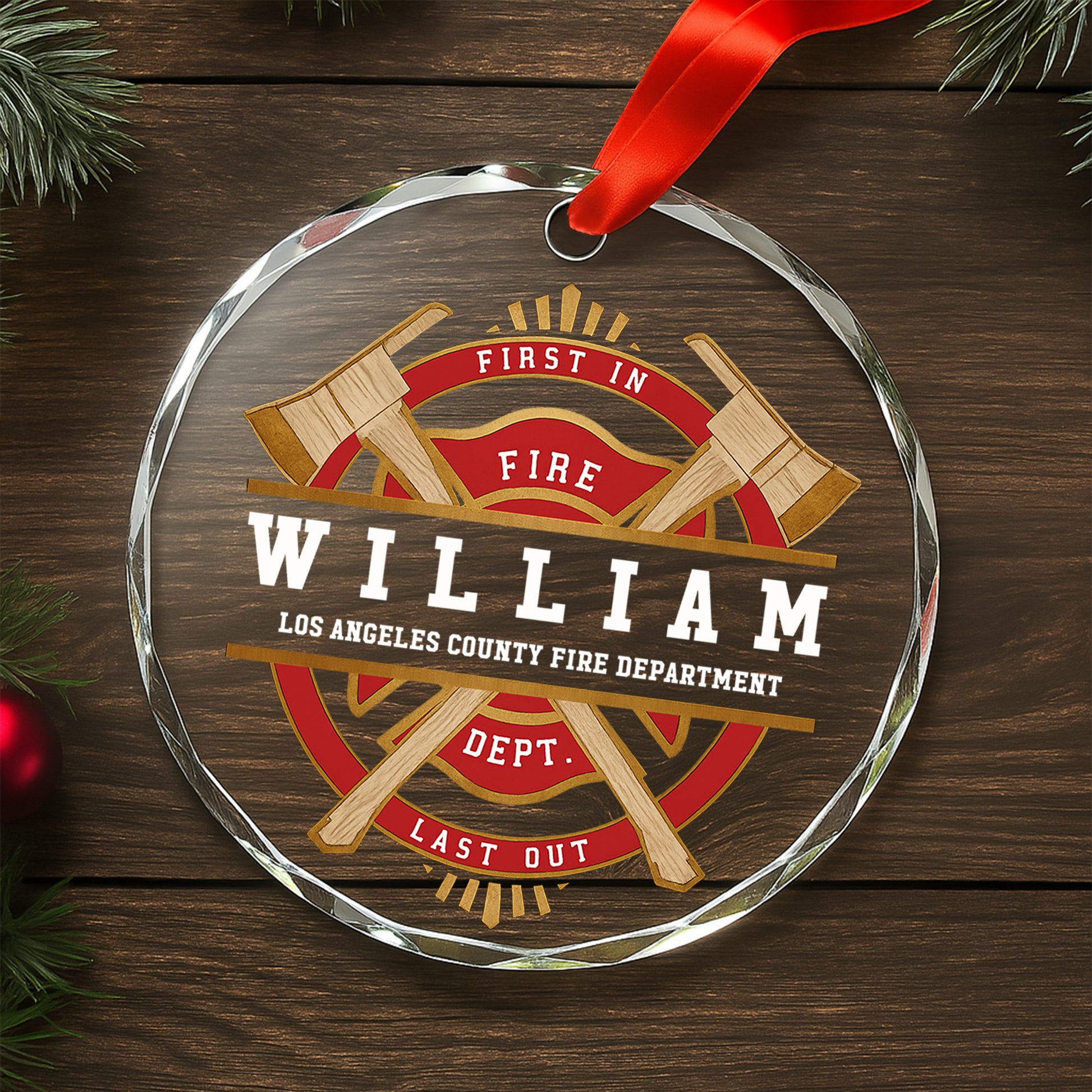 First In Fire Last Out Firefighter Tools Emblem