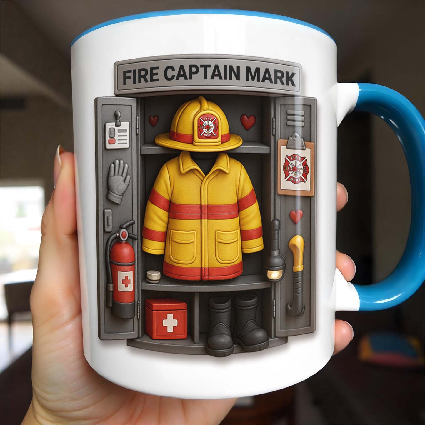 Fire Captain Mark, Firefighter Gear and Badge