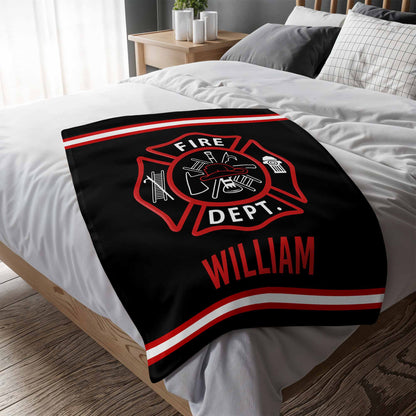 Fire Department Emblem With Firefighter Helmet And Axes