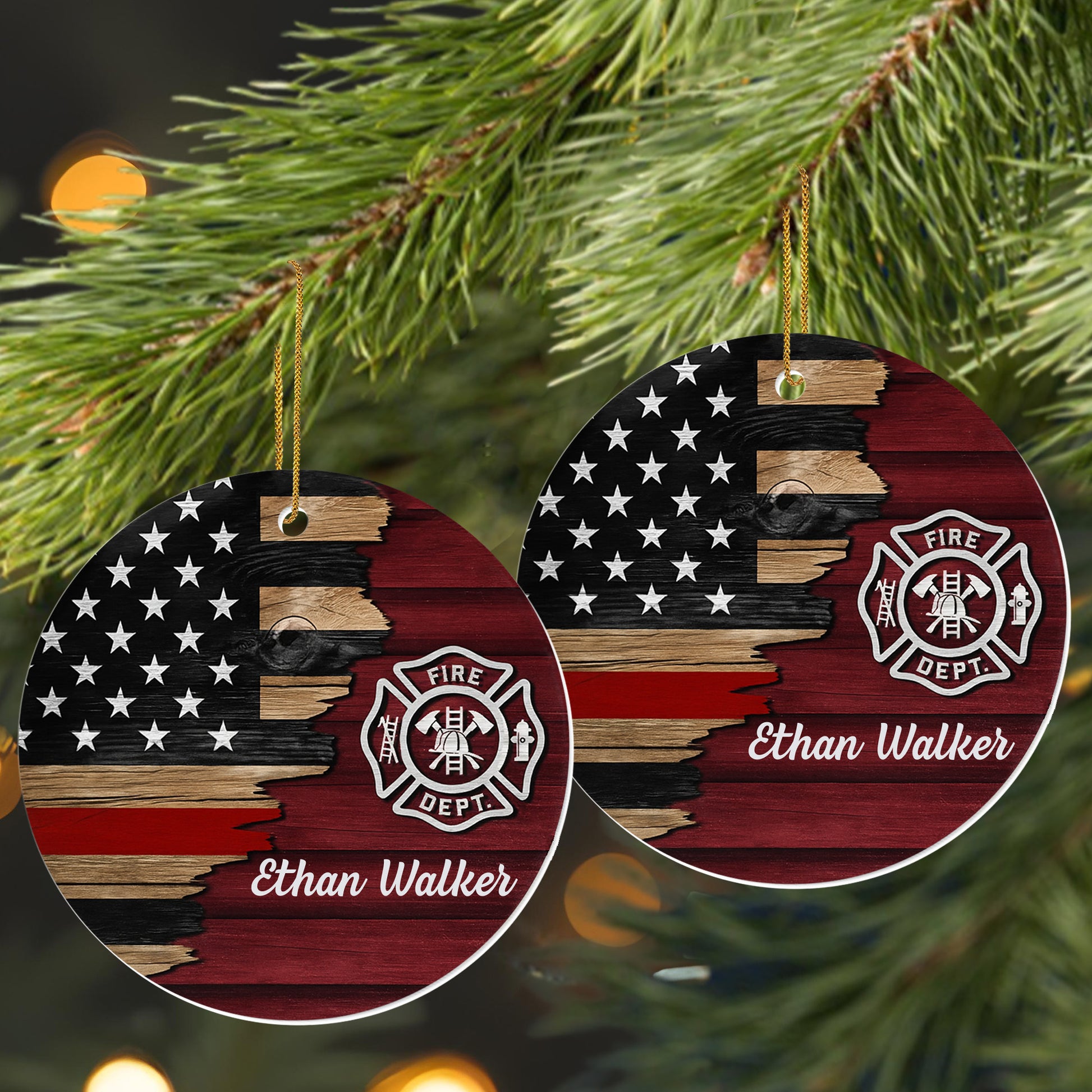 Celebrate Our Heroes Fire Department Emblem Ornament