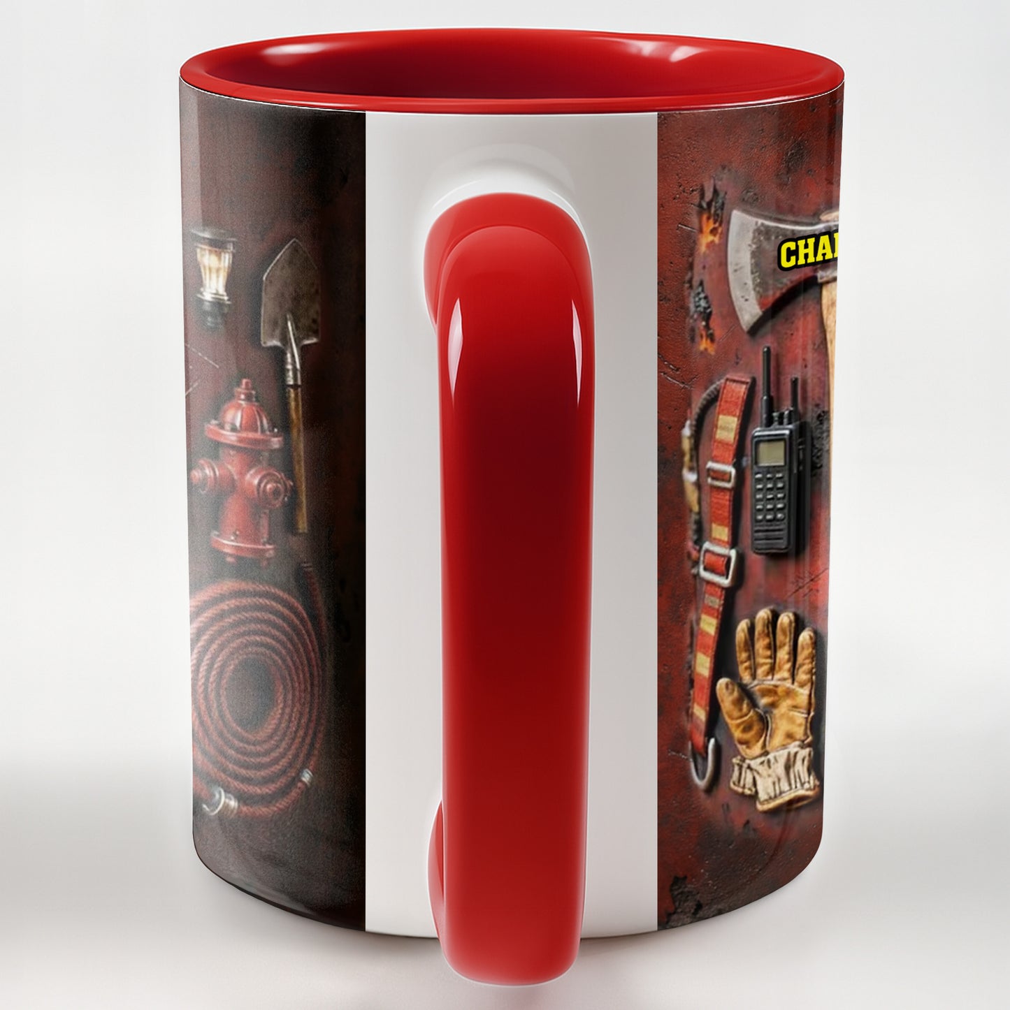 Celebrate Your Heroic Spirit Firefighter Gear and Helmet - Personalized Custom Accent Mug - FIF024_AMUG