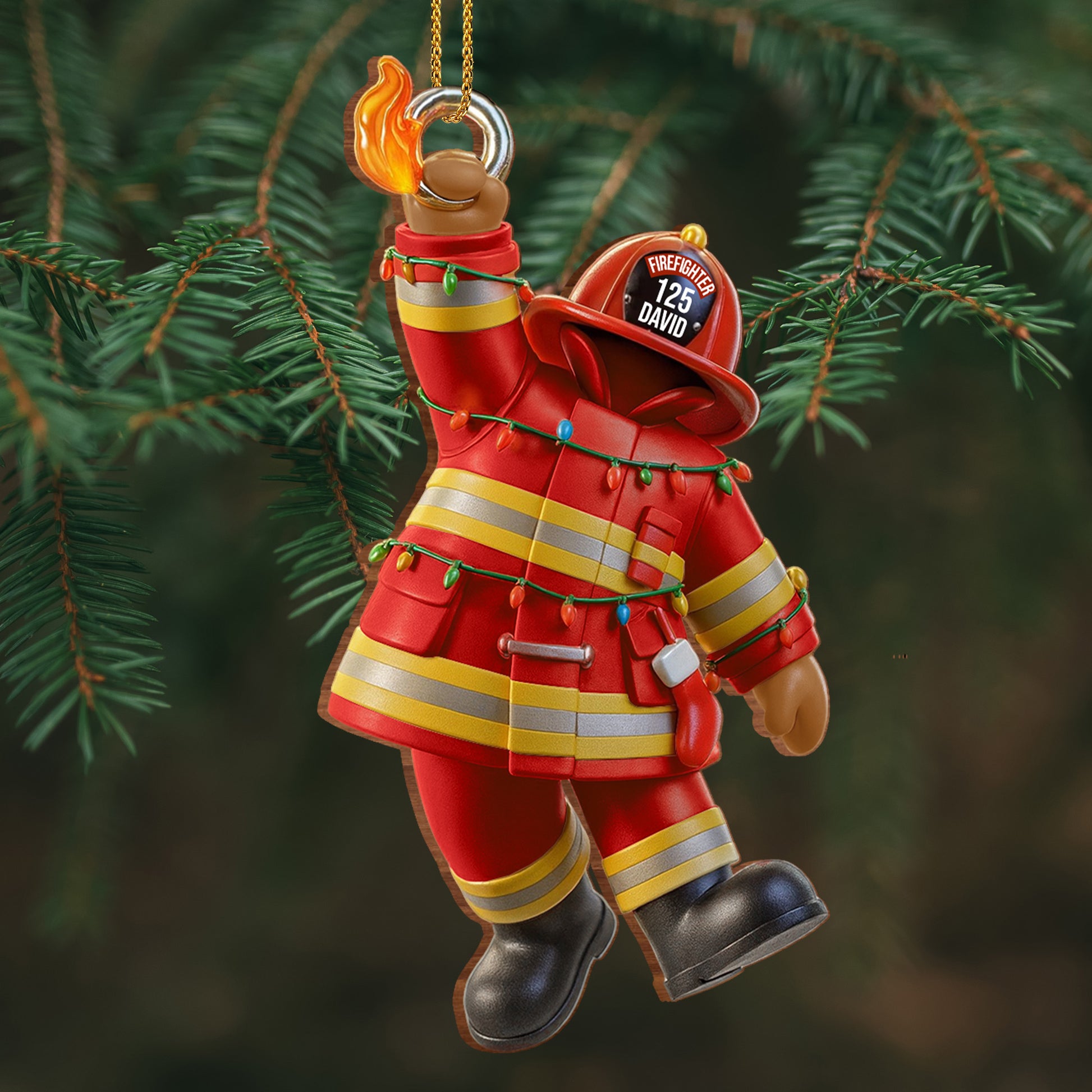 Celebrate Your Favorite Firefighter Festive Ornament
