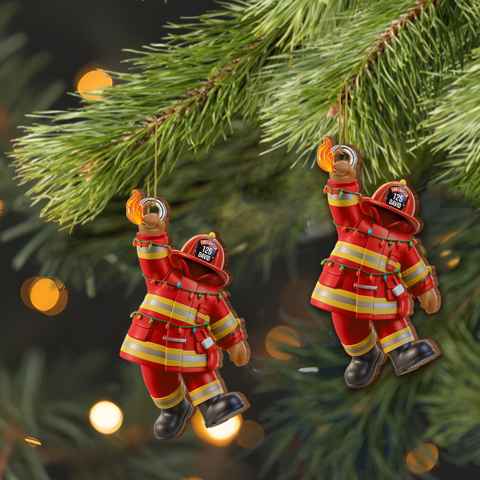 Celebrate Your Favorite Firefighter Festive Ornament