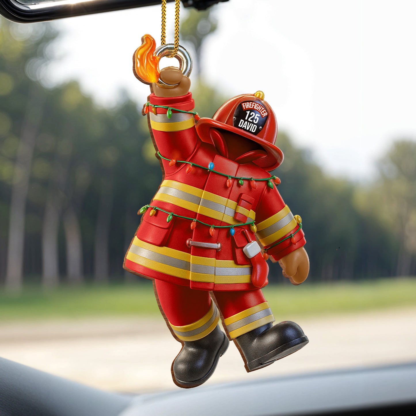 Celebrate Your Favorite Firefighter Festive Ornament