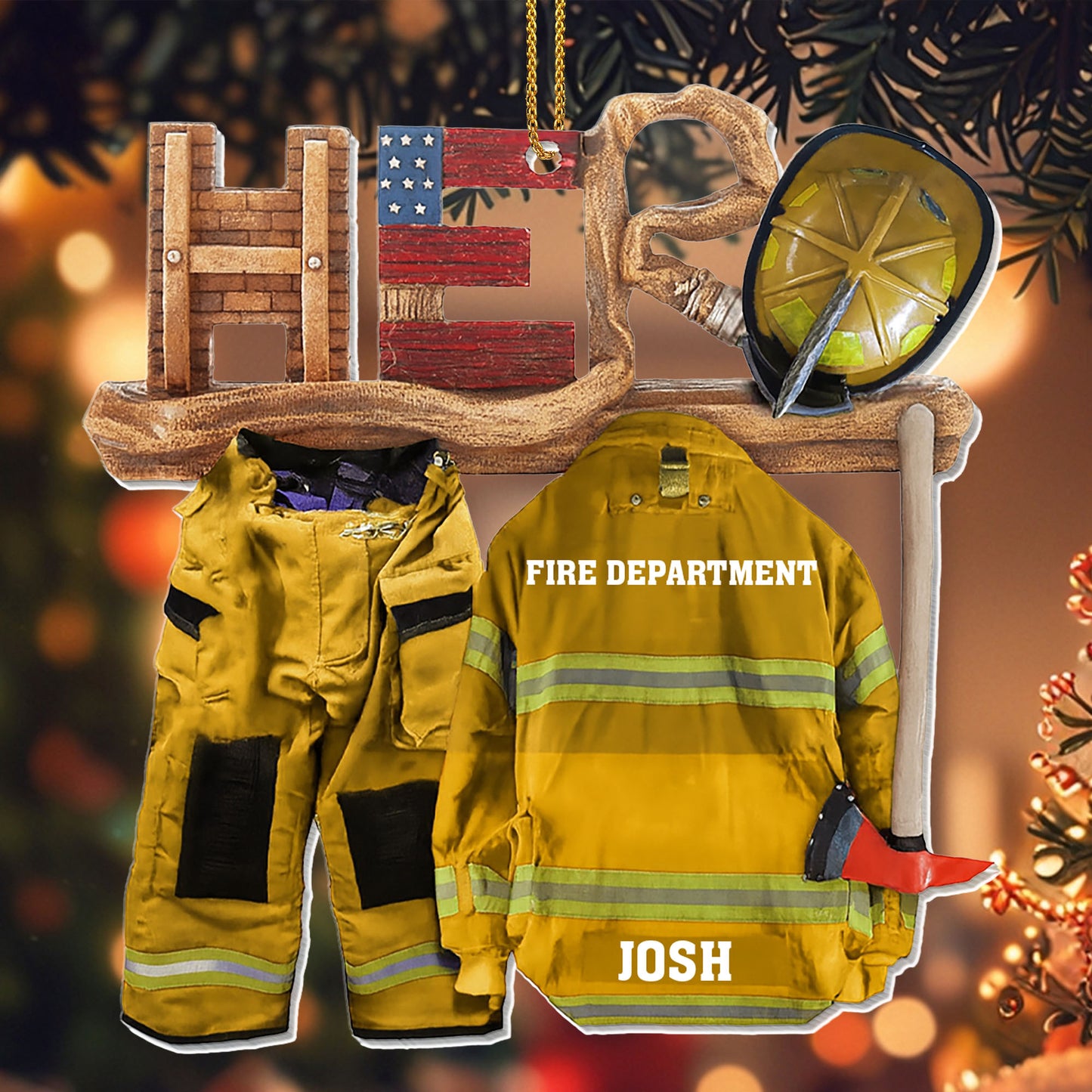 To My Hero, Thank You For Your Service, Firefighter Jacket And Axe