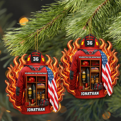 Celebrate Our Heroes, Firefighter Gear And American Flag