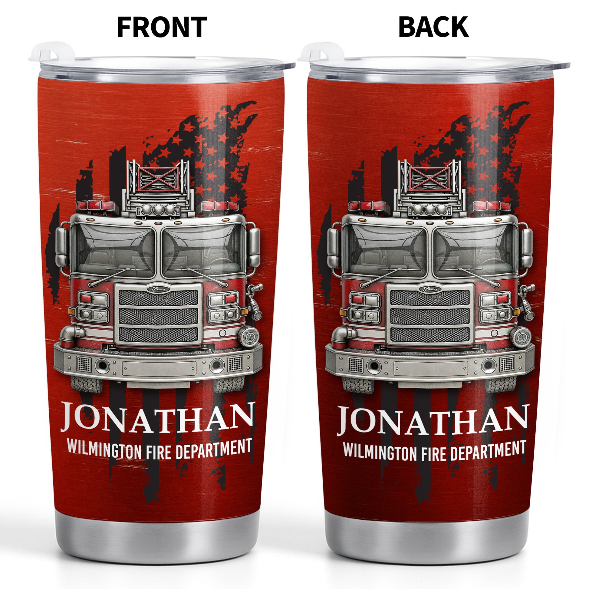 Wilmington Fire Department With Fire Truck And Stars