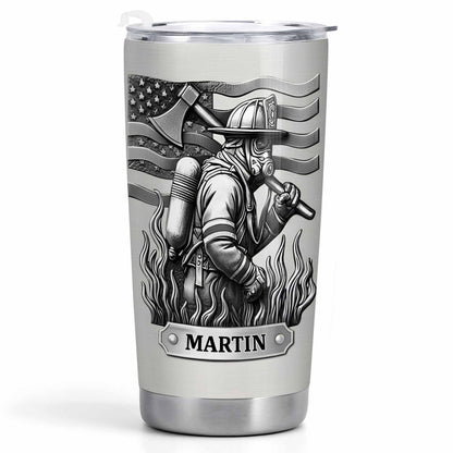 Honor Your Personal Hero, Firefighter American Flag Tumbler