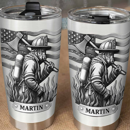 Honor Your Personal Hero, Firefighter American Flag Tumbler