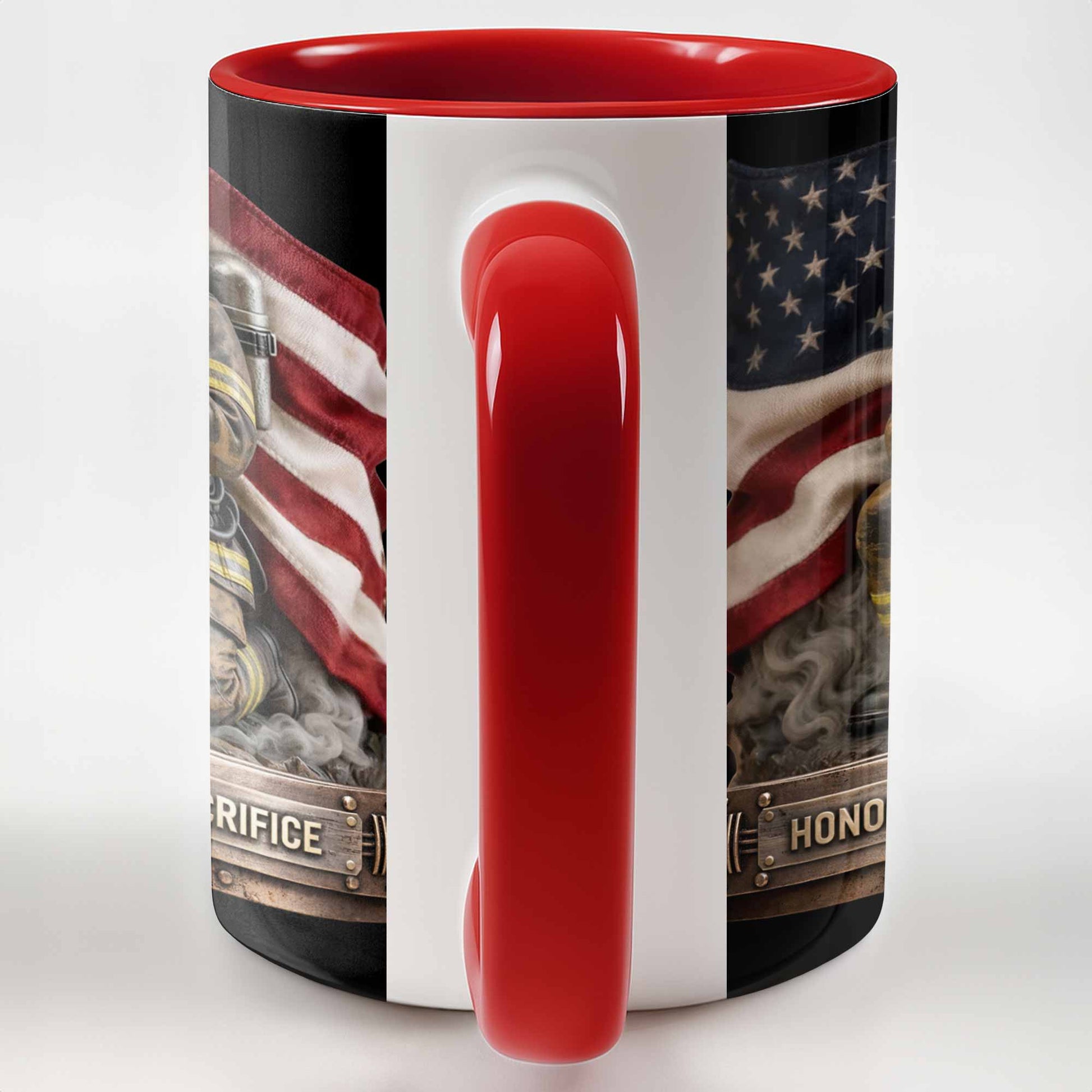 Honor Service Sacrifice Firefighter American Flag Design