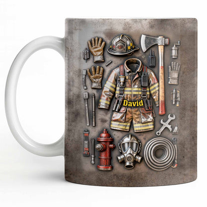 Customize This Mug With Your Firefighter's Name And Gear
