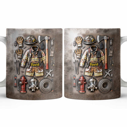 Customize This Mug With Your Firefighter's Name And Gear