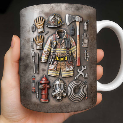 Customize This Mug With Your Firefighter's Name And Gear