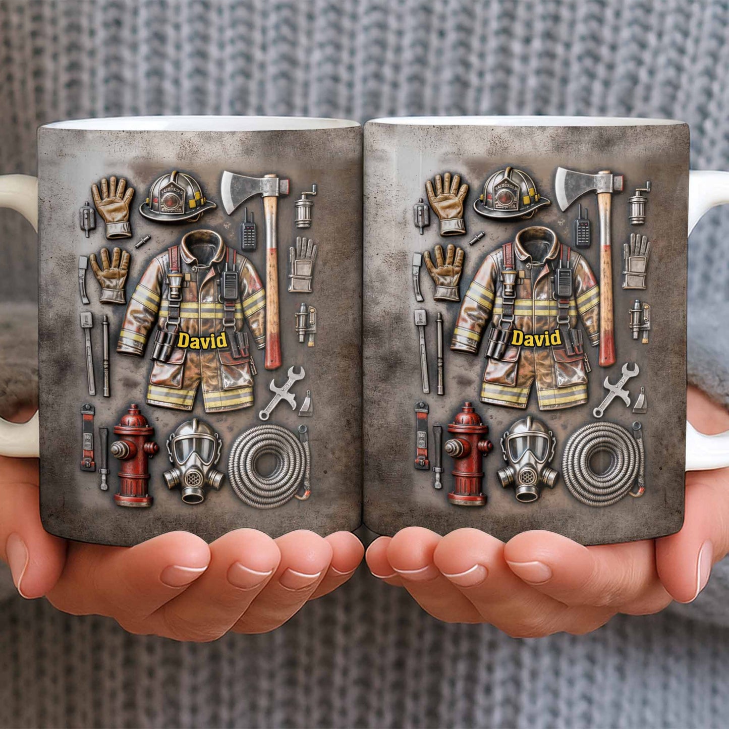 Customize This Mug With Your Firefighter's Name And Gear