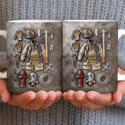 Customize This Mug With Your Firefighter's Name And Gear