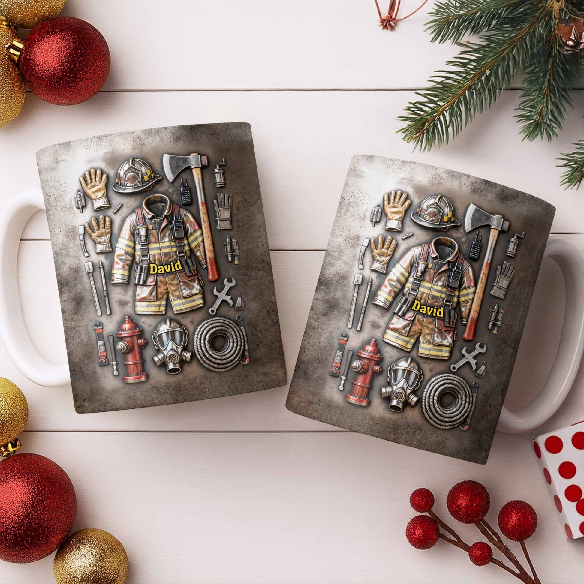 Customize This Mug With Your Firefighter's Name And Gear