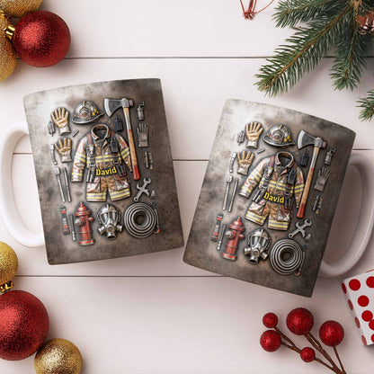 Customize This Mug With Your Firefighter's Name And Gear