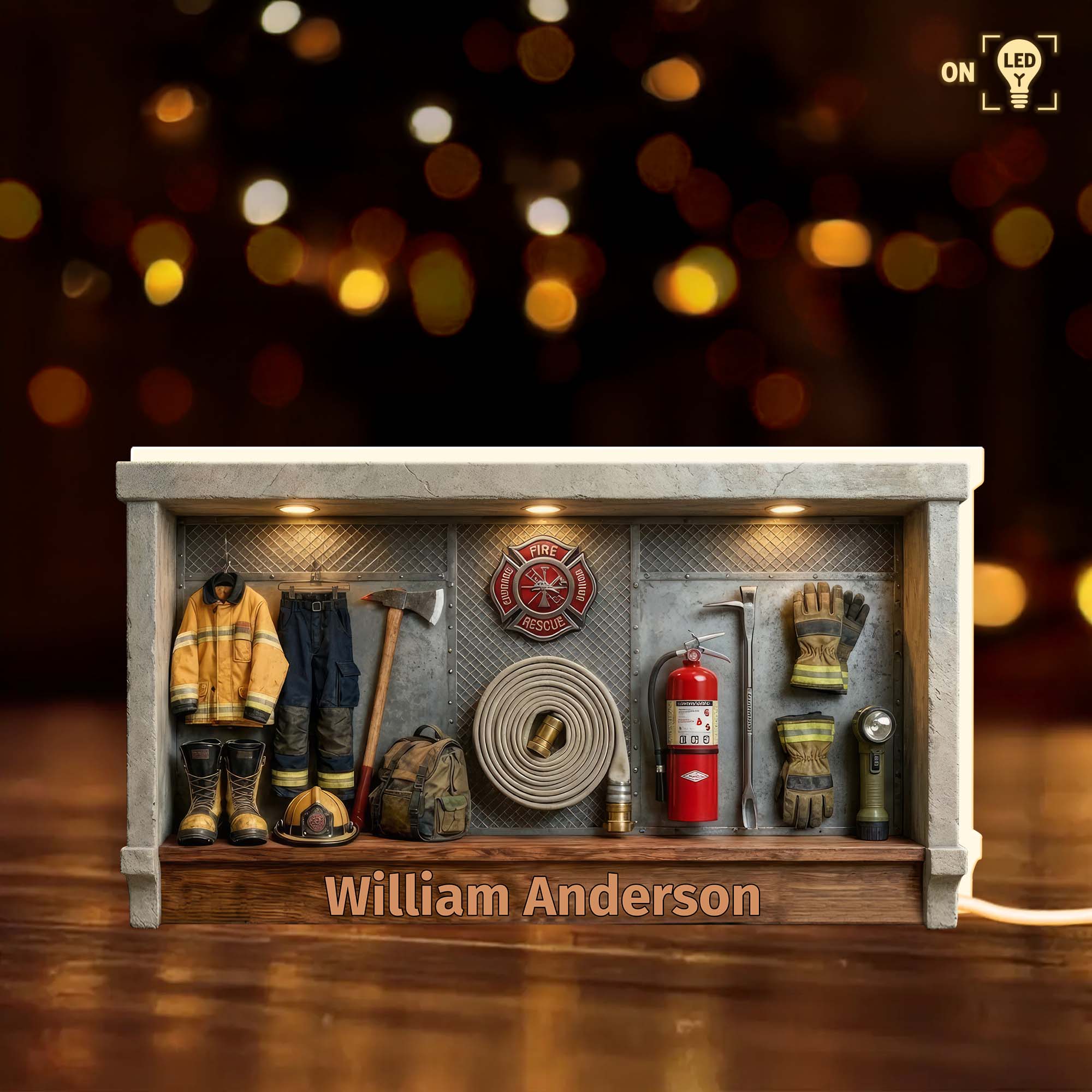 Celebrating Our Everyday Heroes Firefighter Gear, Personalized Acrylic ...