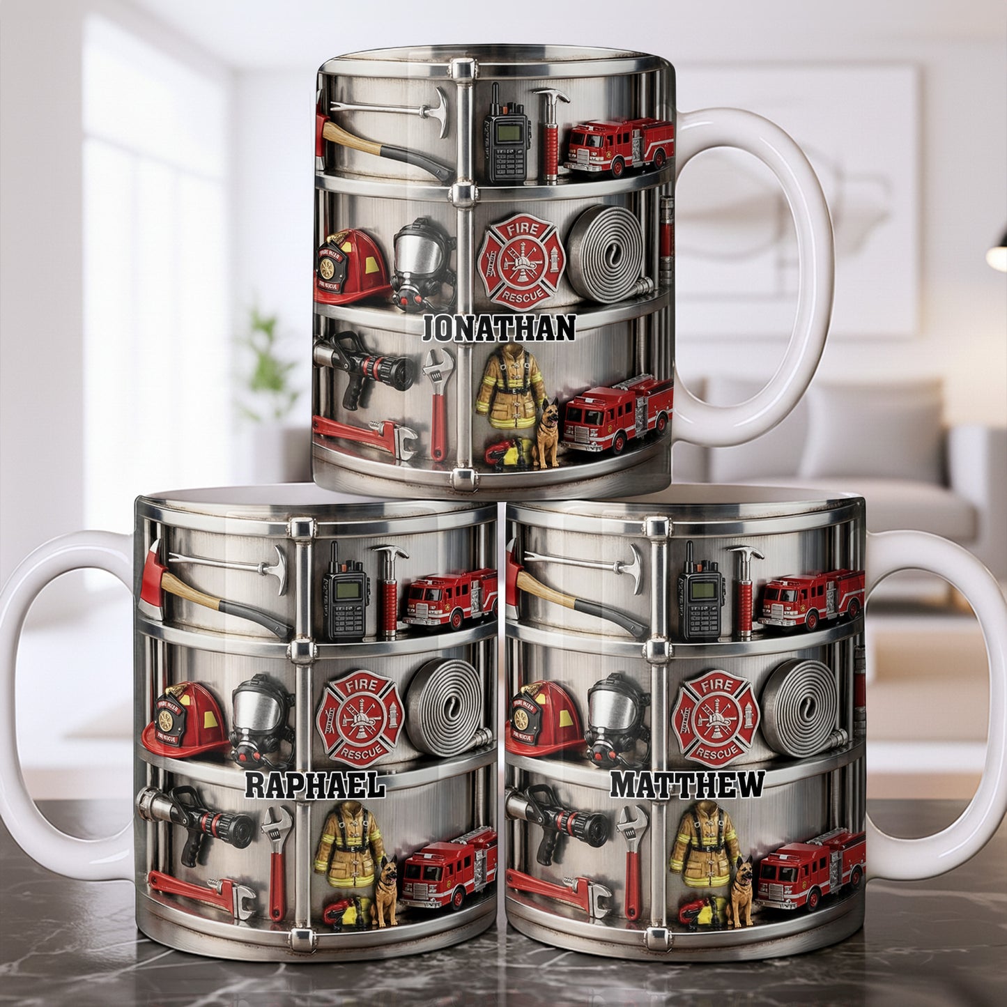 Fire Rescue Themed Personalized Coffee Mug