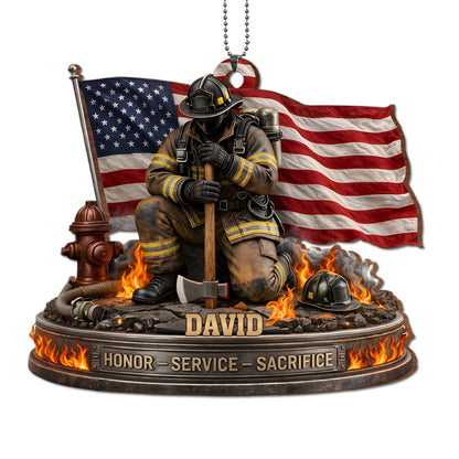 Honor, Service, Sacrifice Firefighter Ornament