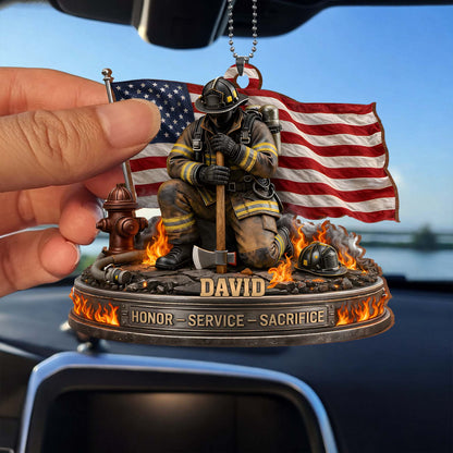Honor, Service, Sacrifice Firefighter Ornament