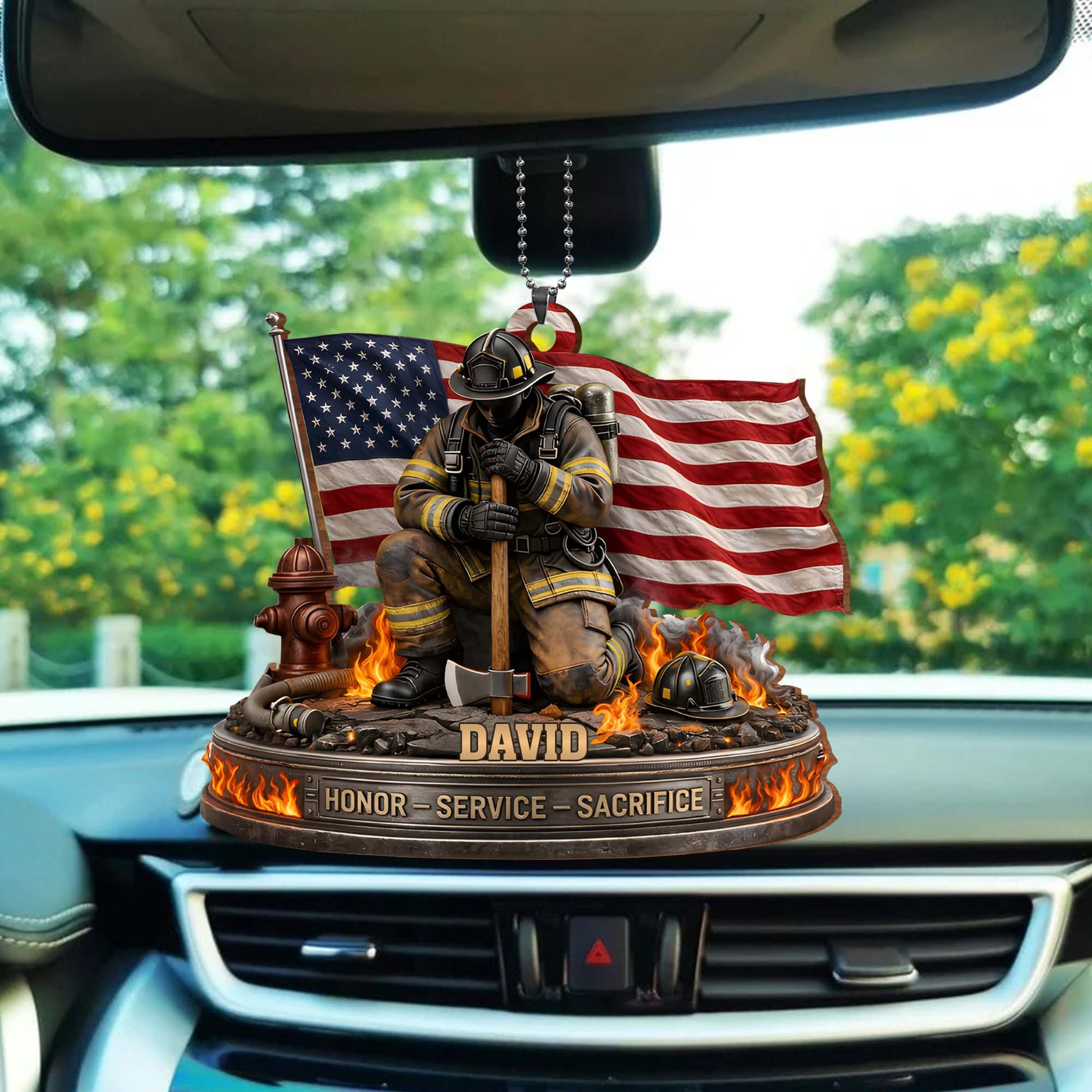 Honor, Service, Sacrifice Firefighter Ornament