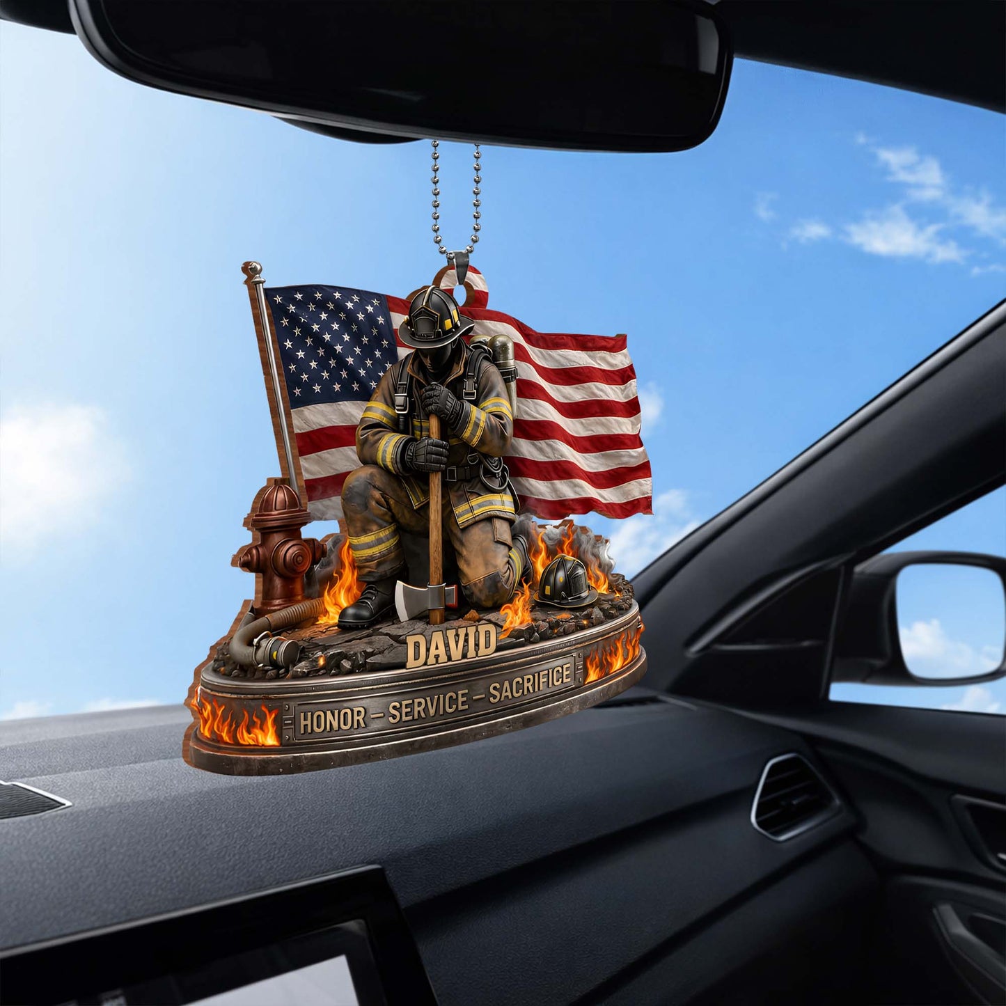 Honor, Service, Sacrifice Firefighter Ornament