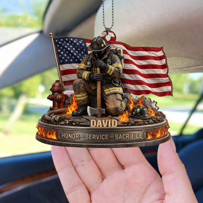 Honor, Service, Sacrifice Firefighter Ornament