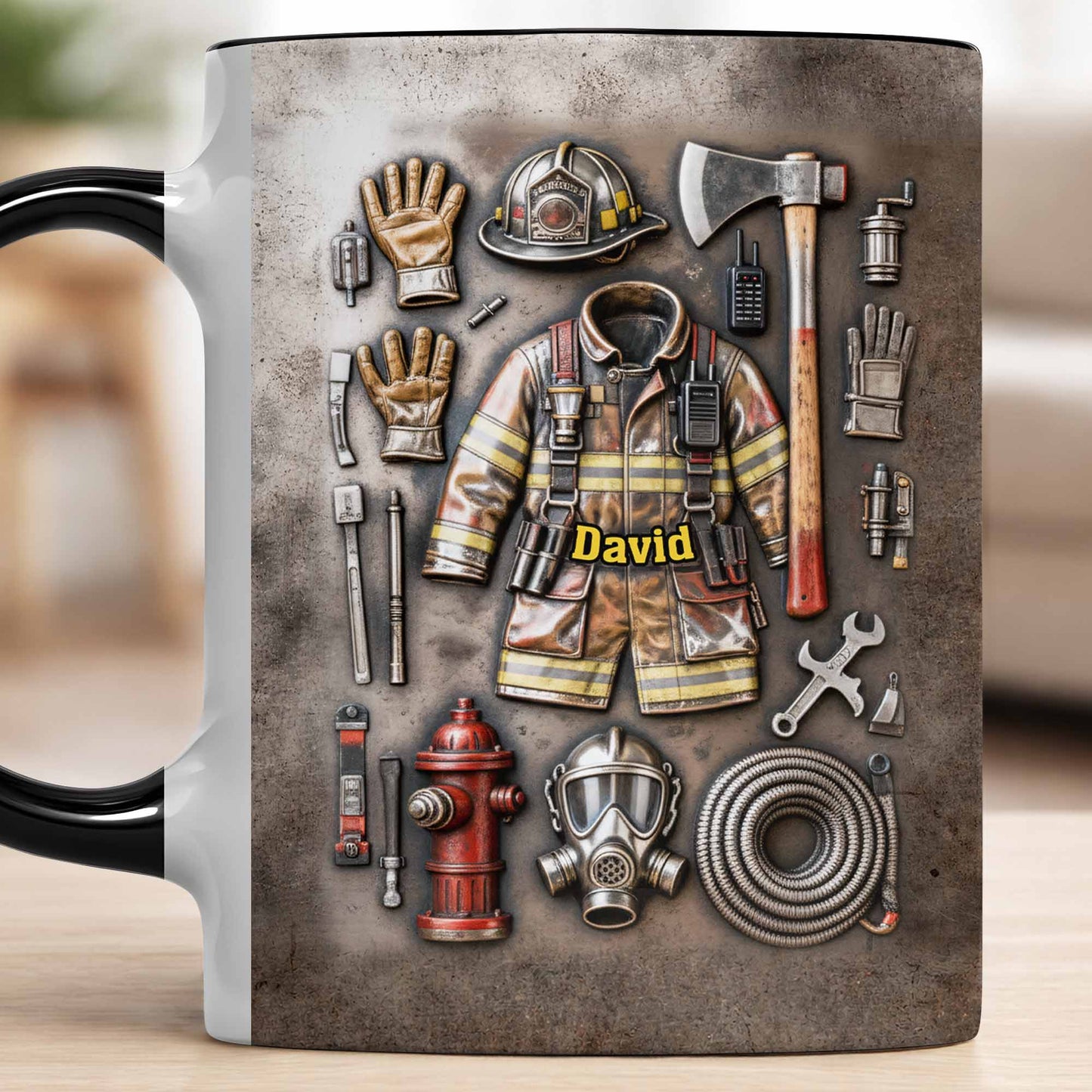 Brave Firefighter Gear Customized Mug