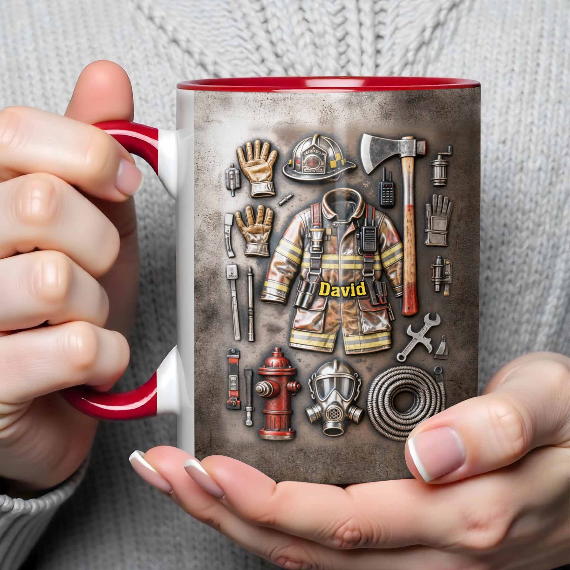 Brave Firefighter Gear Customized Mug